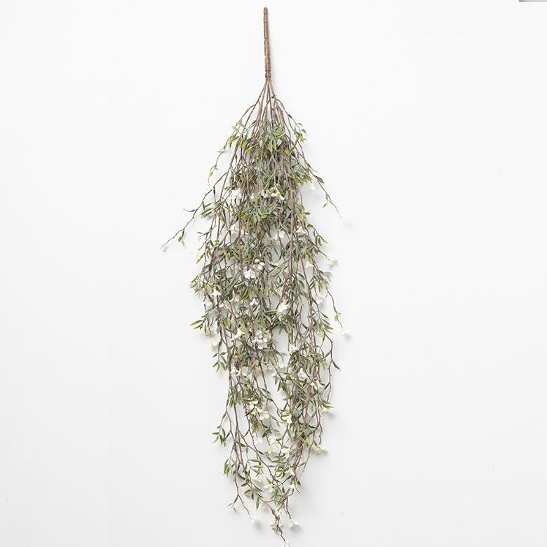 フェイクグリーンホワイトフラワー高さ75cm観葉植物グリーン花アーティフィシャルプランツフェイクプランツ植物リーフ造花アートグリーンディスプレイナチュラルハンギングブッシュリビングリゾートおしゃれ北欧インテリア雑貨アジアン[94762]