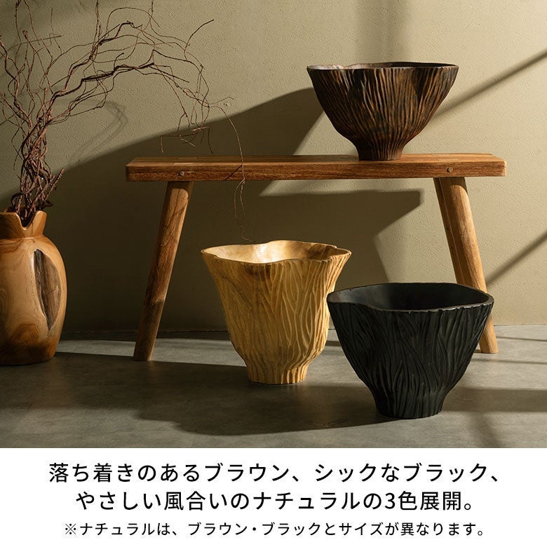 ボウル木製チークウッドトレイトレー約W29cmD26cmH24cmウッドボウルデコレーショントレイダイニングテーブルディスプレイアート収納小物入れナチュラルフルーツバスケットオブジェおしゃれ北欧リゾート雑貨インテリアアジアン[14053]