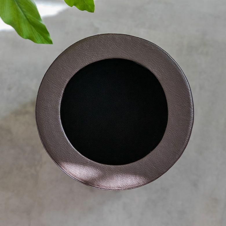 ごみ箱(丸型)ポイントレザーパームリディー製(11771)【ダストボックスくずかごごみばこ縦型アジアンリビングバリ雑貨アジアン雑貨アジアン家具おしゃれトラッシュボックスゴミ箱インテリア寝室アジア雑貨くず入れ屑籠モダン袋が見えない】